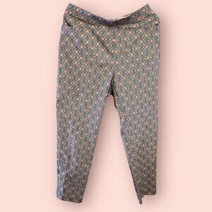Elastic Waist Red Black and White Pants